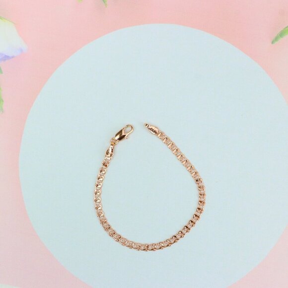 "Classic Rose Gold Chain Anklet, Bold Look, High Shine Finish, XPAL1173 - Picture 5 of 12